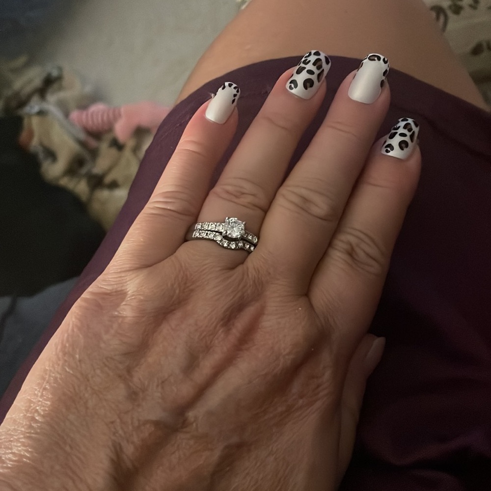 Sale🎈Silver cz engagement ring set
